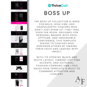 Boss Up ThriveCart Sales Page Template and Checkout | Includes Success Page | For High Vibe Coaches & Course Creators