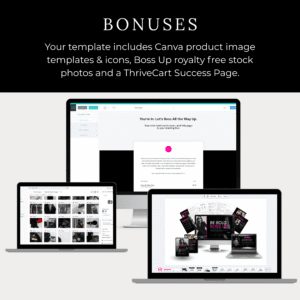 Boss Up ThriveCart Sales Page Template and Checkout | Includes Success Page | For High Vibe Coaches & Course Creators